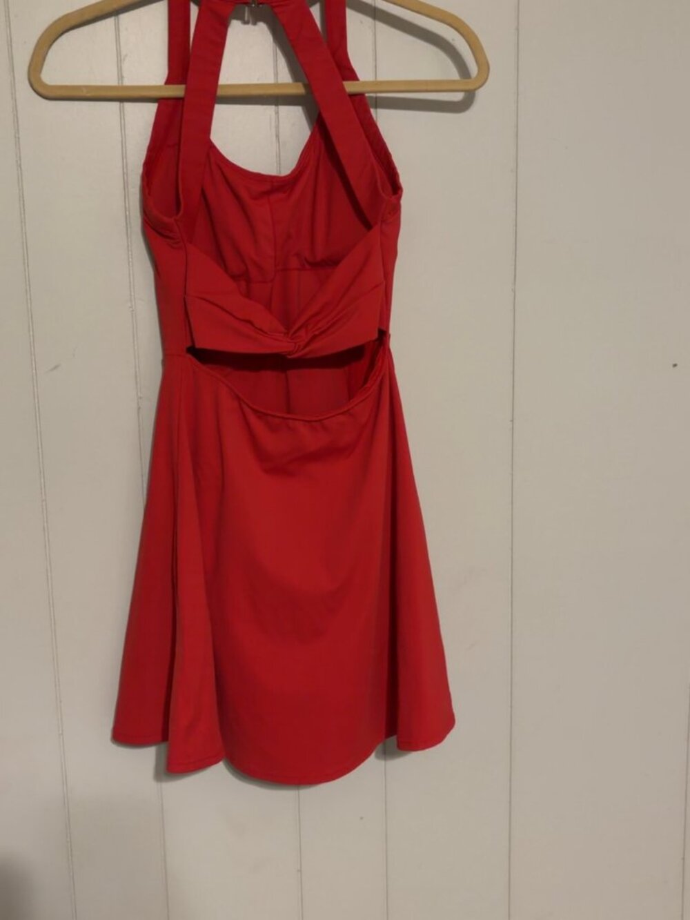 Halara Red Halter Athletic Dress XS Fits Like Small - Twist Front Cutout Back